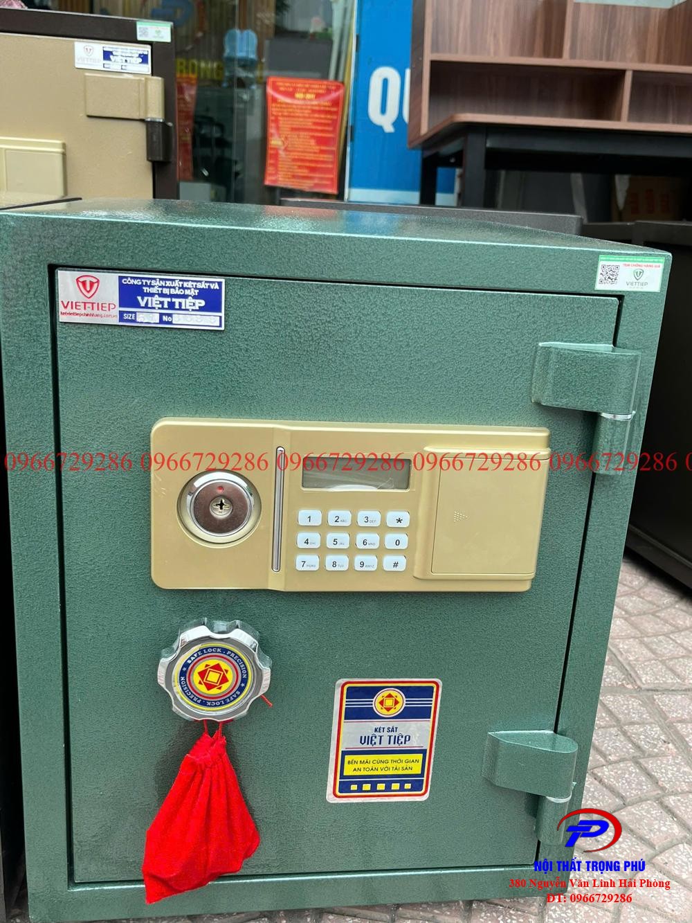  Két sắt Việt Tiệp chống cháy  K54ĐT màu xanh lá– Khóa điện tử